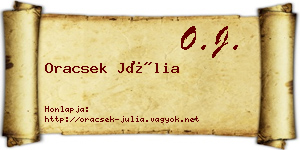 Oracsek Júlia névjegykártya